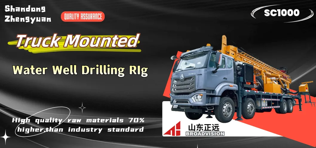 1000 Meter Sc1000 Truck Mounted Water Well Rotary การเจาะ Rig เครื่องจักร Factory Price for Sale