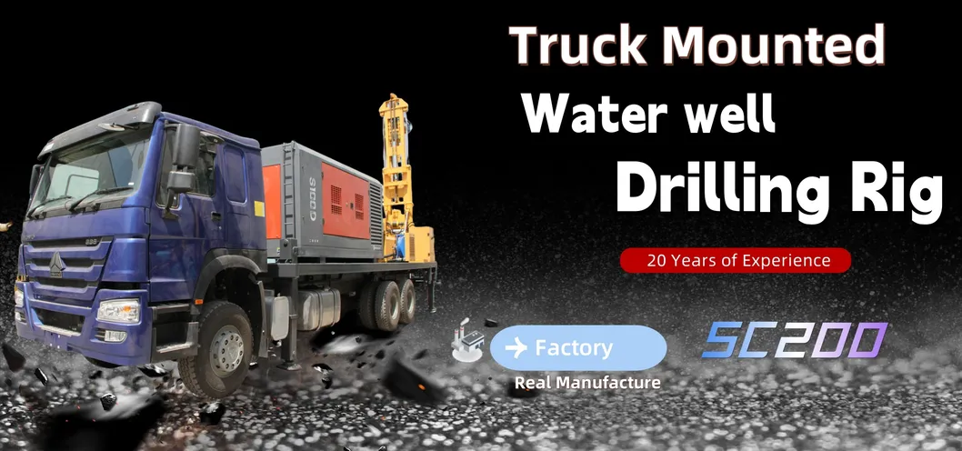 Factory Price 200m Depth Truck Mounted Borehole Drill เครื่องจักร Rotary การเจาะ Equipment Water Well การเจาะ Rigs