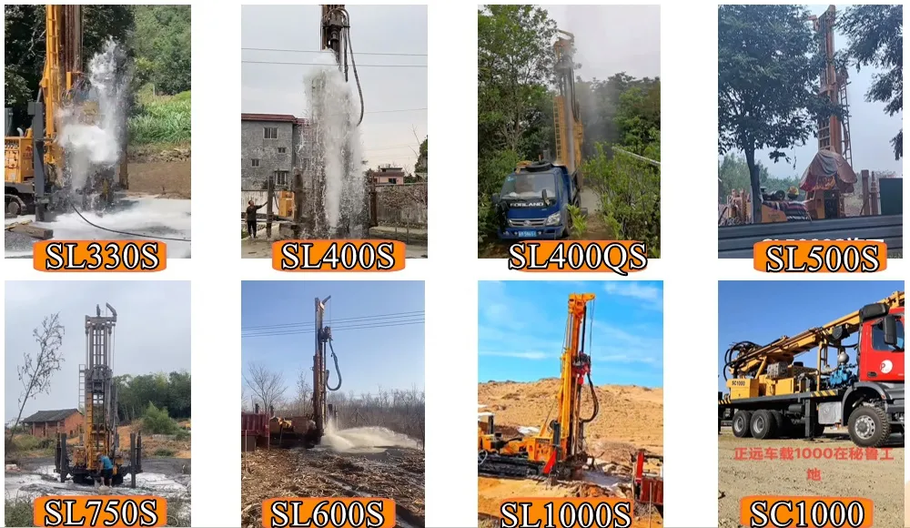 High-Performance Truck Mounted แคร่เลื่อน Borehole ไฮดรอลิก แคร่เลื่อน Type Cable Tool Water Well การเจาะ Rig for Sale for Farms Price in China